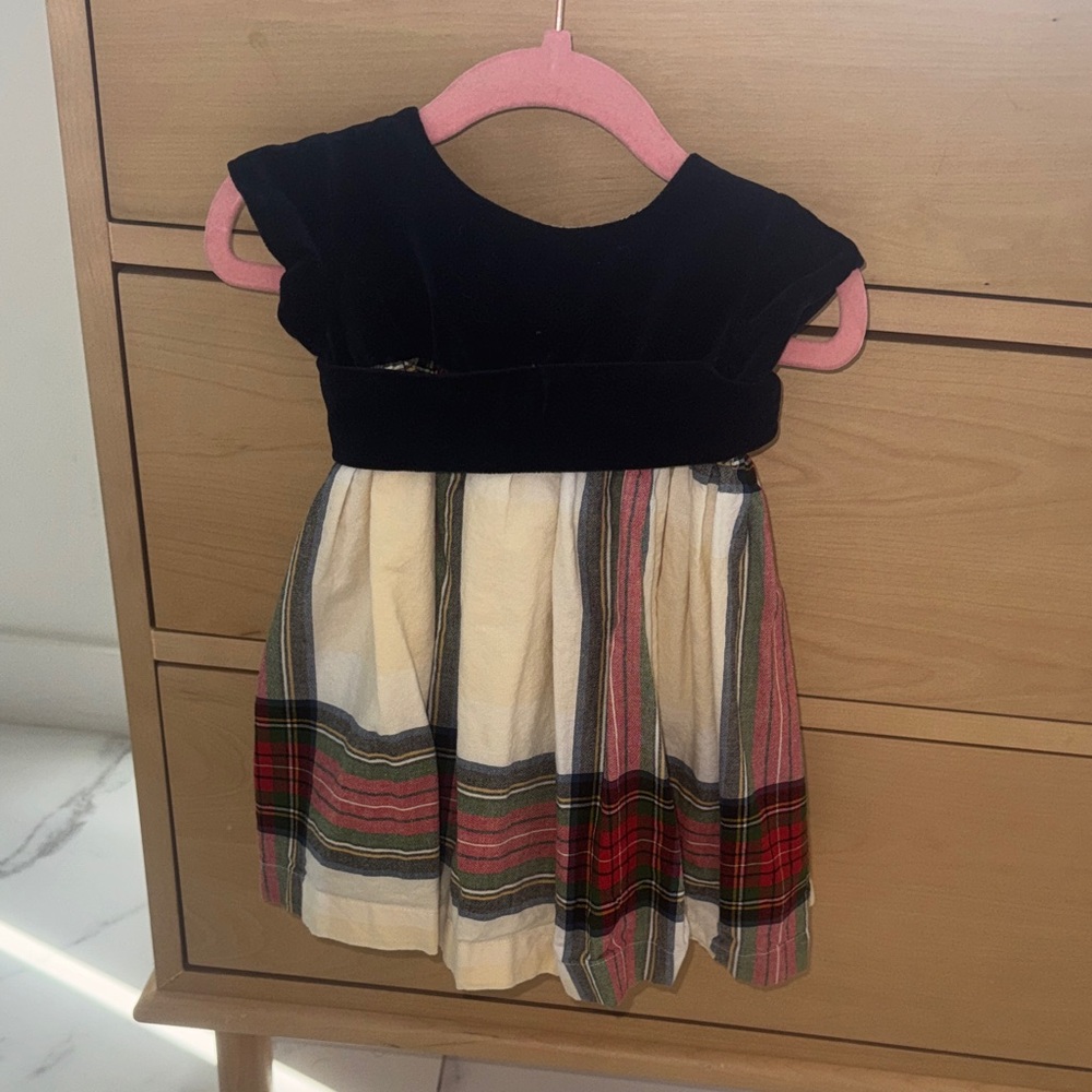 Elegant Kids Dress with Black Velvet Bodice